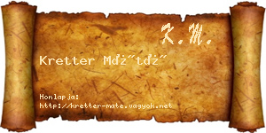Kretter Máté névjegykártya